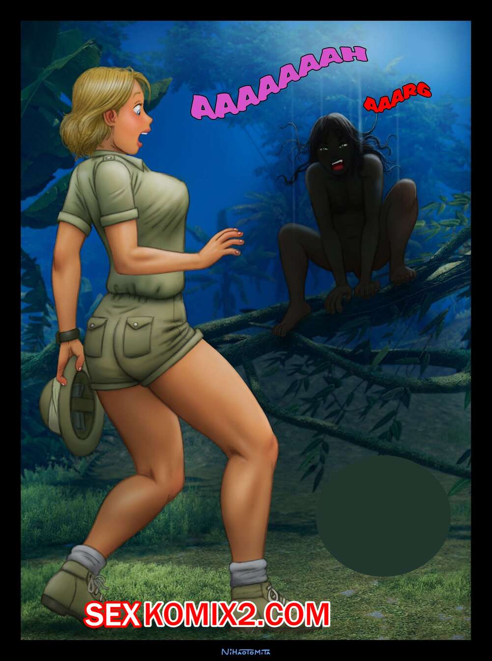 Девушка голая в джунглях 18+ - обои и картинки на рабочий стол